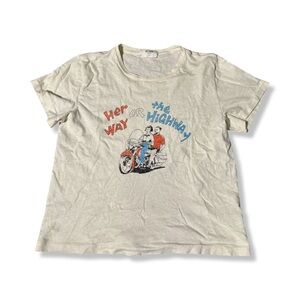 Re/done Her Way Or The Highway White T Shirt Size Small Streetwear